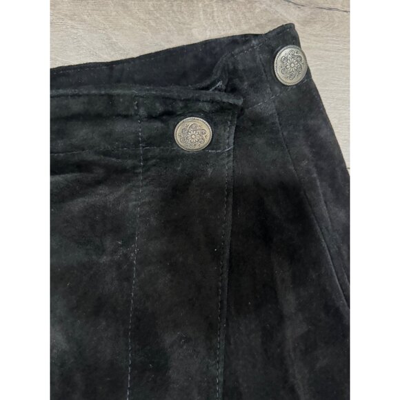 Vintage Bushwacker USA Genuine Leather Suede Maxi Skirt Western Boho Size 10 - Picture 4 of 8